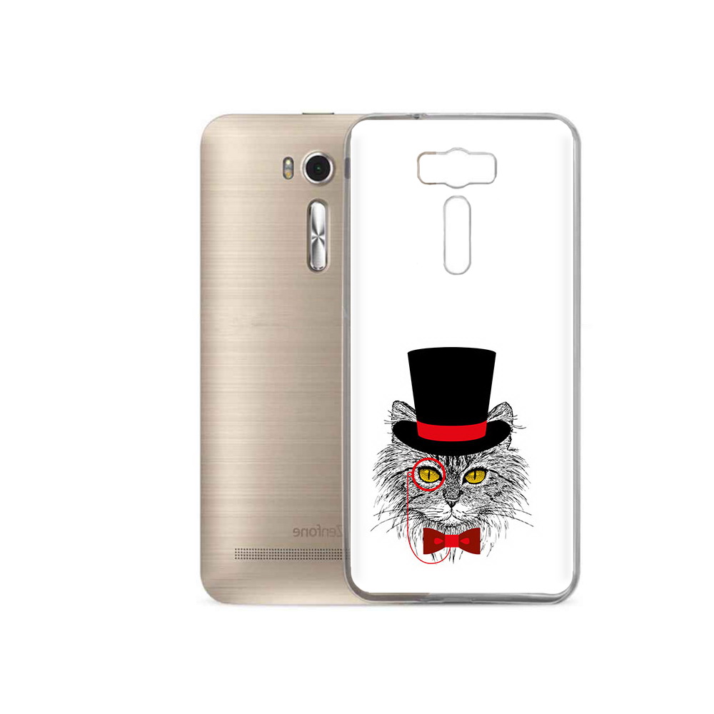 

Чехол MyPads Tocco для Asus ZenFone 2 Laser (ZE500KL) кот в шляпе, Прозрачный, Tocco