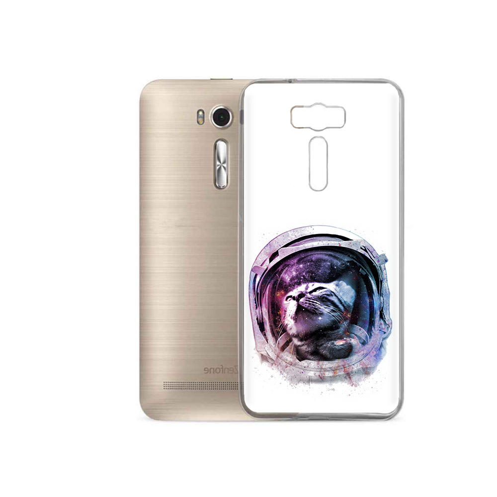 

Чехол MyPads Tocco для Asus ZenFone 2 Laser (ZE500KL) кот в шлеме, Прозрачный, Tocco