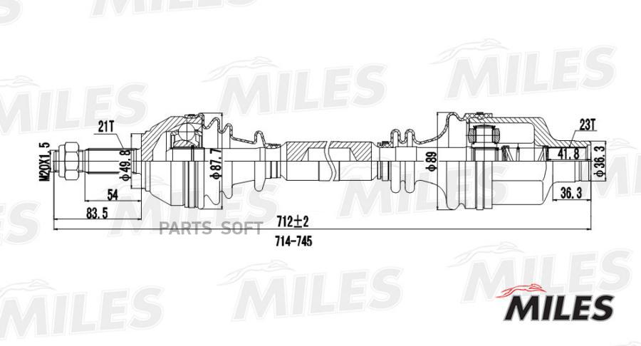 

Привод Miles Gc02106 Renault Clio Ii/Kangoo I 1.2-1.6 97- Прав. Miles арт. GC02106