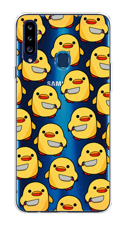 

Чехол на Samsung Galaxy A20s "Утка с ножом", Прозрачный;желтый;оранжевый, 2100850-1