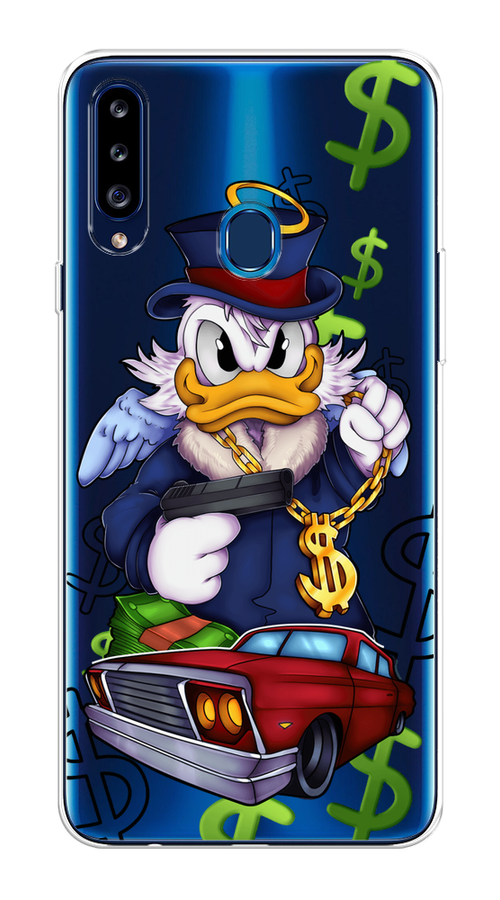 

Чехол на Samsung Galaxy A20s "Scrooge McDuck with a Gold Chain", Красный;синий;белый, 2100850-6