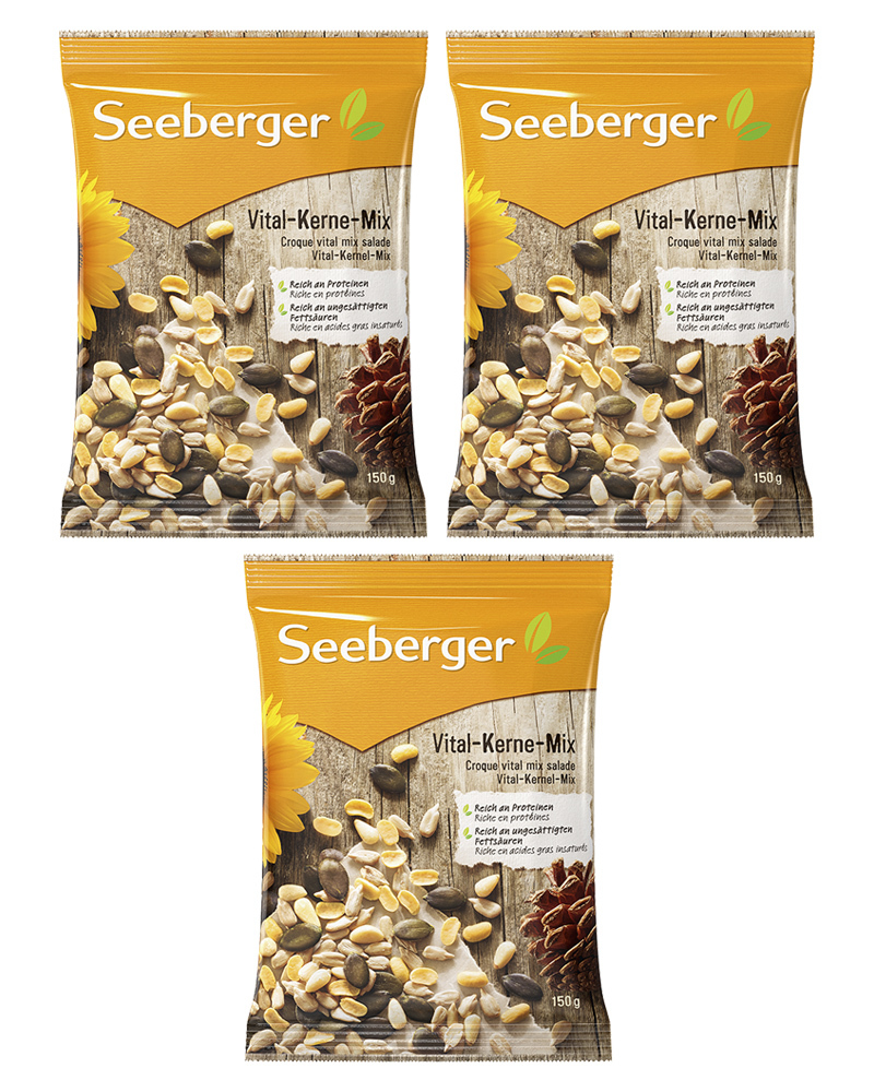 фото Смесь seeberger семян подсолнечника, тыквы, соевых бобов и кедровых орехов 150 гр. x 3