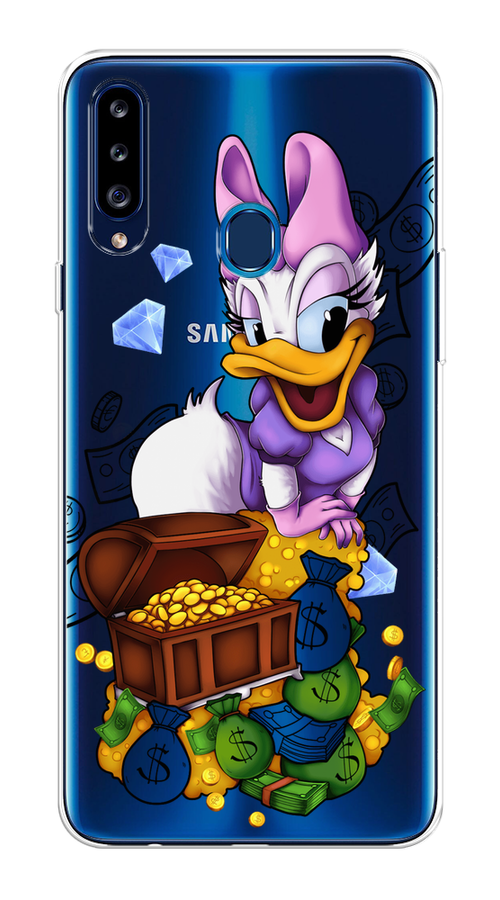 

Чехол на Samsung Galaxy A20s "Rich Daisy Duck", Коричневый;белый;фиолетовый, 2100850-6