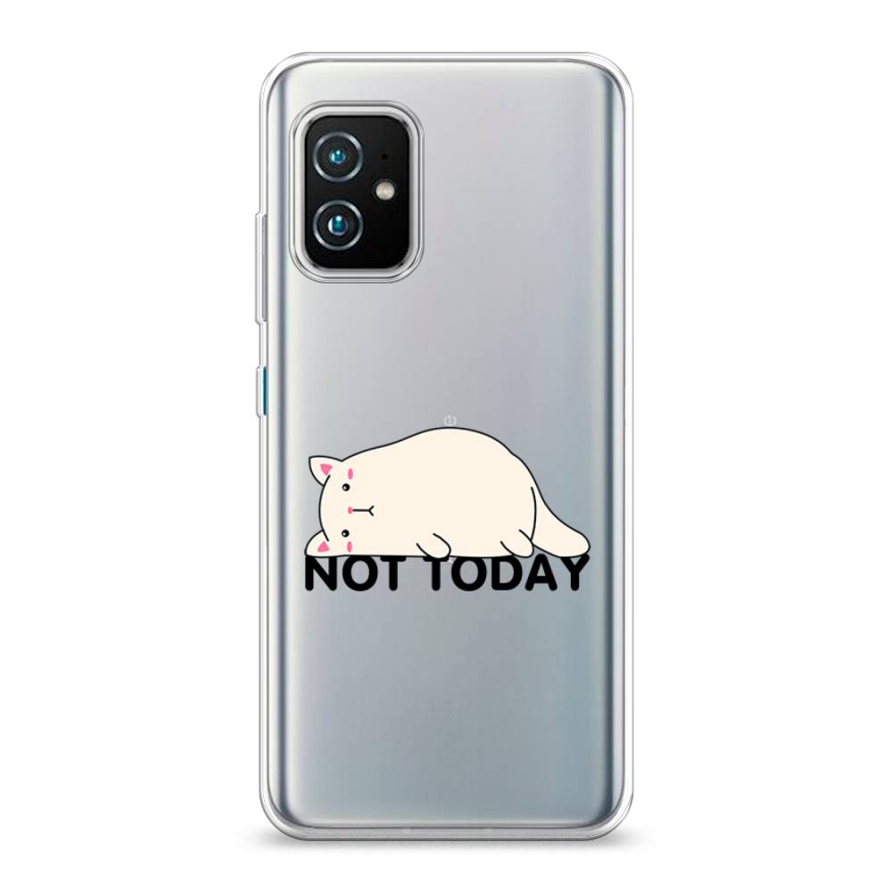 

Чехол на Asus ZenFone 8 "Cat not today", Белый;розовый;черный, 44450-1