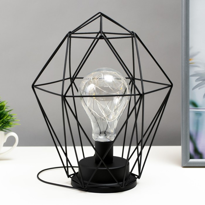 

Ночник Геометрия LED от батареек 3хAAA черный 18х18х25 см
