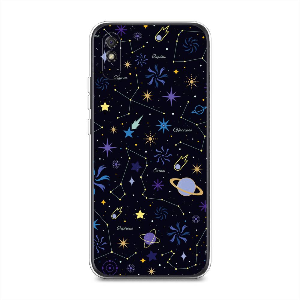 

Чехол на Xiaomi Redmi 9A "Цветной космос", Желтый, 38950-2