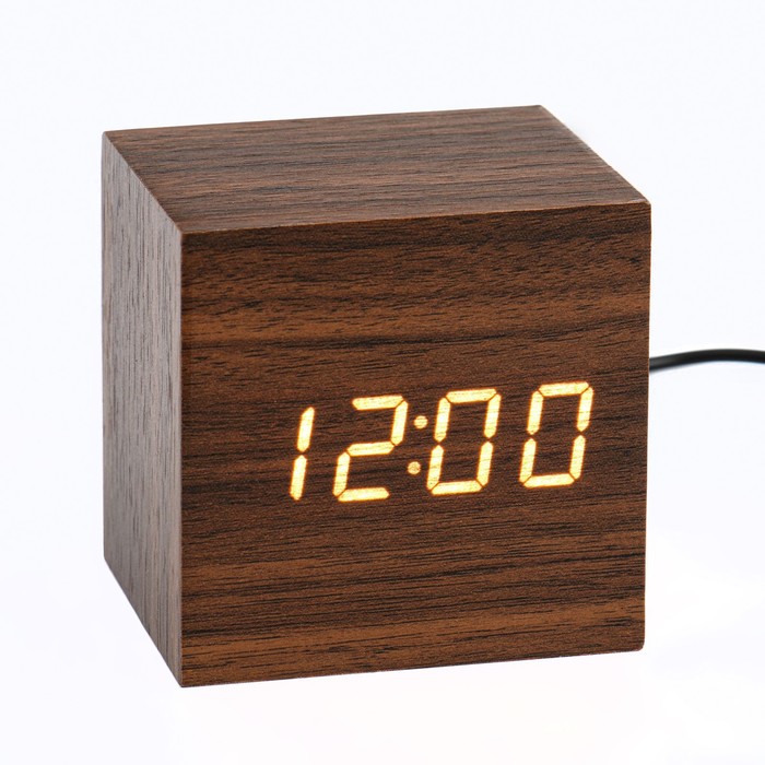 фото Настольные электронные часы цифра, желтая индикация теропром