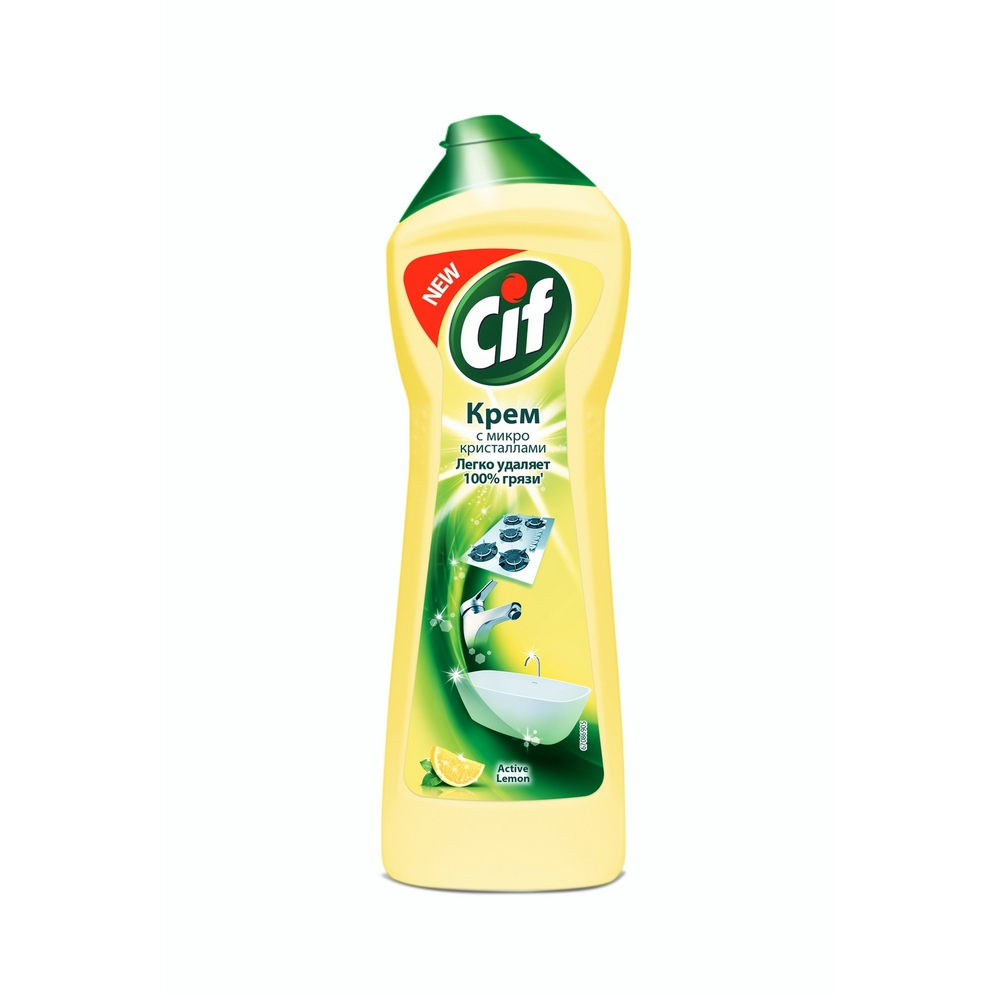 

Чистящий крем универсальный Cif с микрогранулами active lemon 250 мл