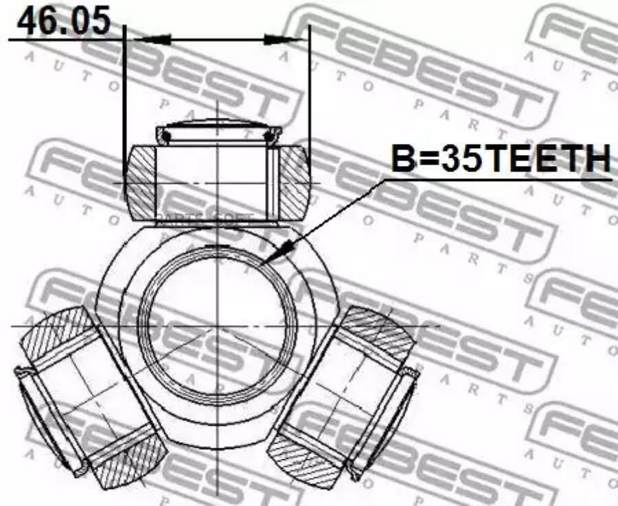 

Трипоид 35x46.05 TOYOTA AVALON GSX30 2005.01-2012.10 FEBEST 0416-CW5