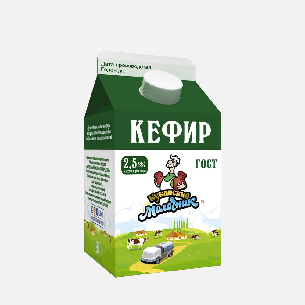 фото Кефир кубанский молочник 2,5%, 450 г