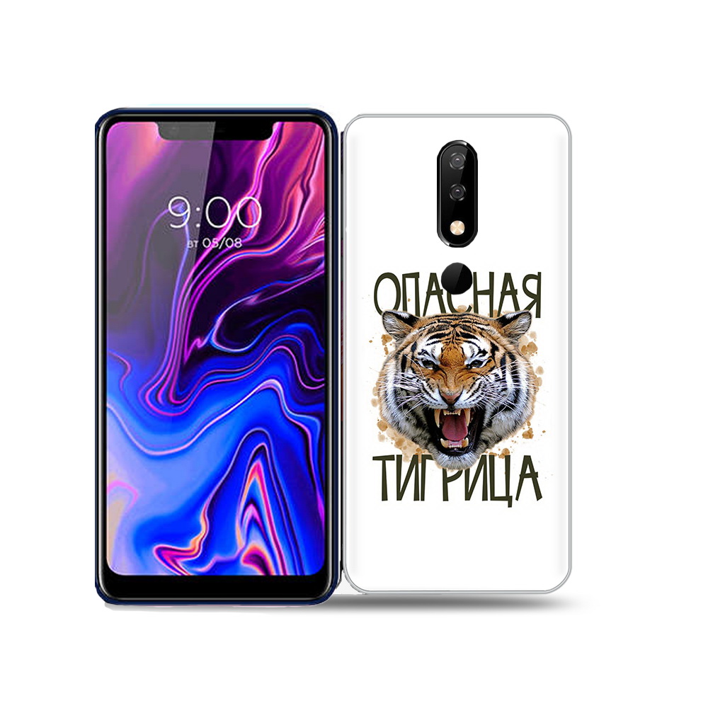 

Чехол MyPads Tocco для BQ 5732L опасная тигрица, Прозрачный, Tocco