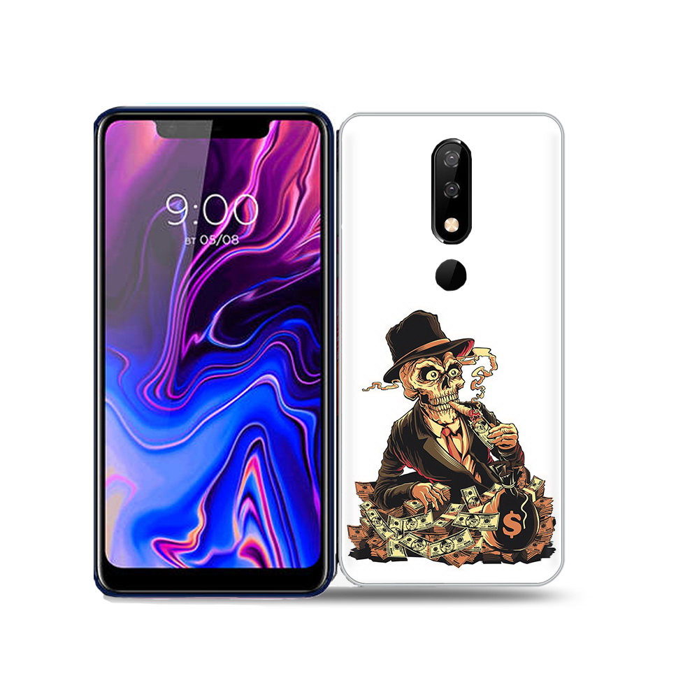 

Чехол MyPads Tocco для BQ 5732L нарисованный череп с сигаретой, Прозрачный, Tocco