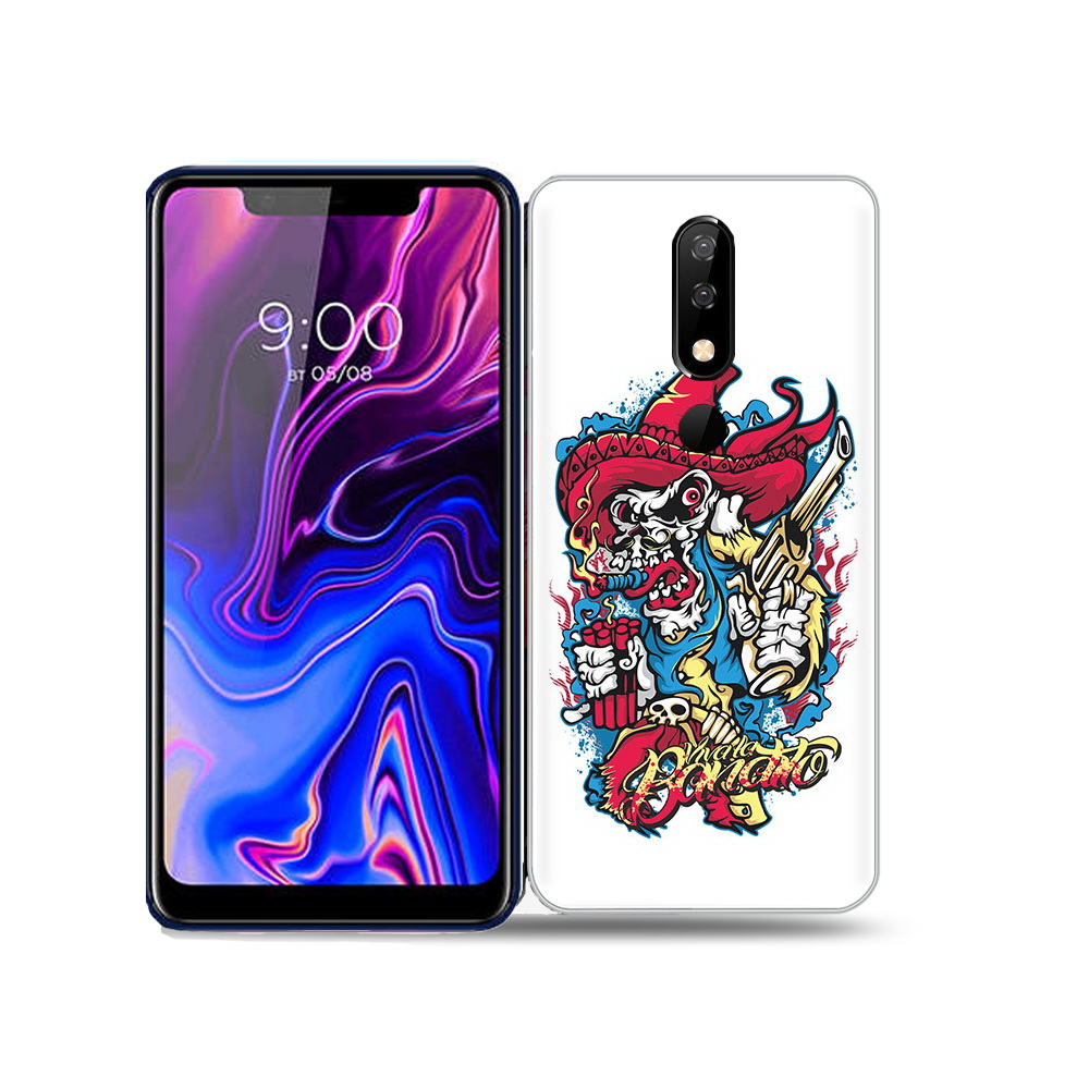 

Чехол MyPads Tocco для BQ 5732L нарисованный скелет с писталетом, Прозрачный, Tocco