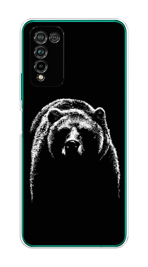 

Чехол на Honor 10X Lite "Медведь в ночи", Белый;черный, 6104650-1