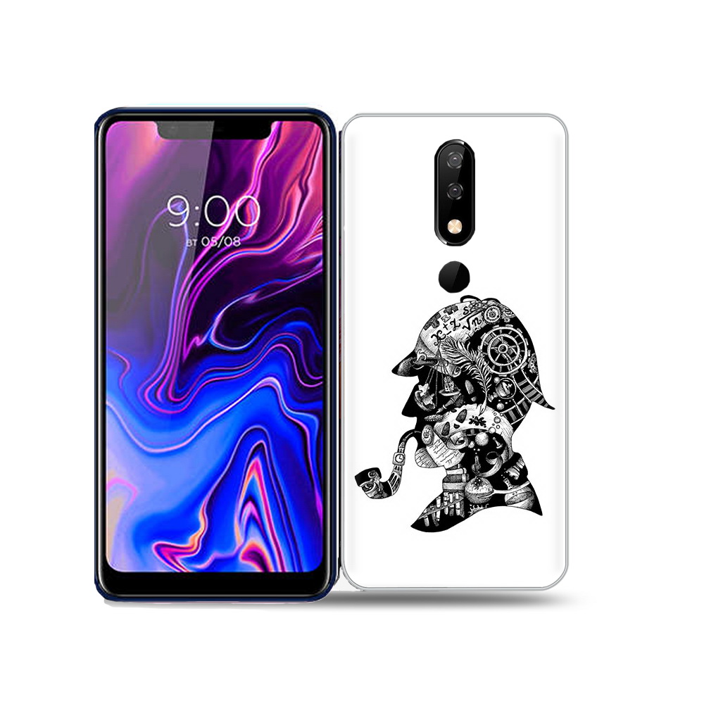 

Чехол MyPads Tocco для BQ 5732L мужчина с трубкой абстракция, Прозрачный, Tocco
