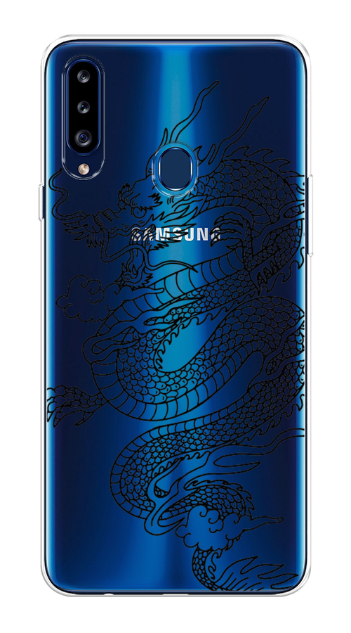 

Чехол на Samsung Galaxy A20s "Большой китайский дракон", Черный;серый, 2100850-1