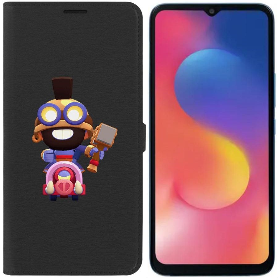 

Чехол-книжка Eco для Infinix Hot 20i Brawl Stars-Карл Всадник на кабане (черный)