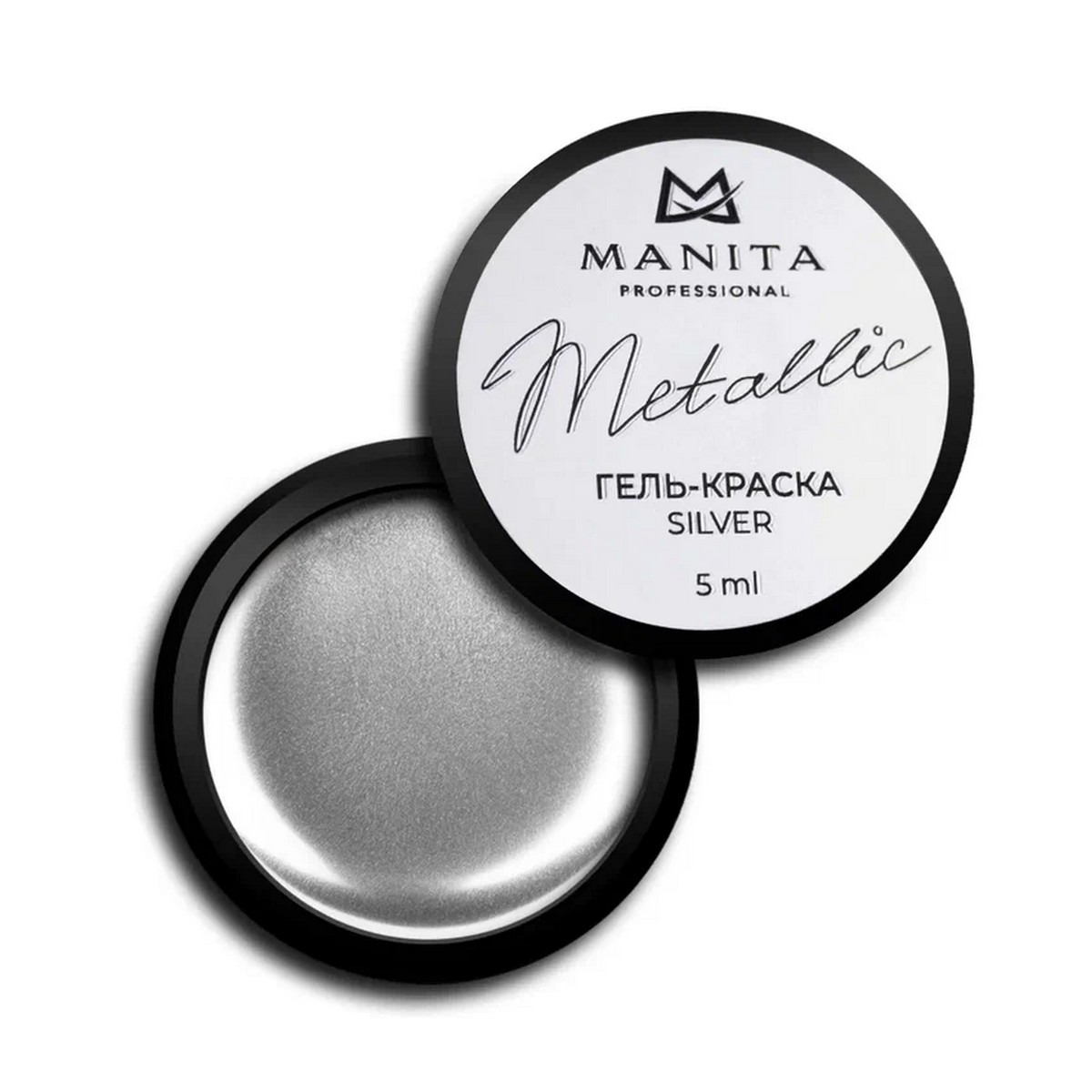 Гель-краска для ногтей Manita с липким слоем Metallic Silver 5 мл