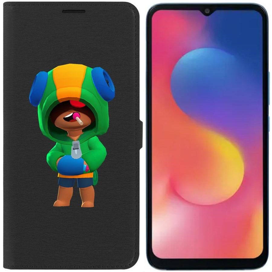 

Чехол-книжка Eco для Infinix Hot 20i Brawl Stars-Леон (черный)