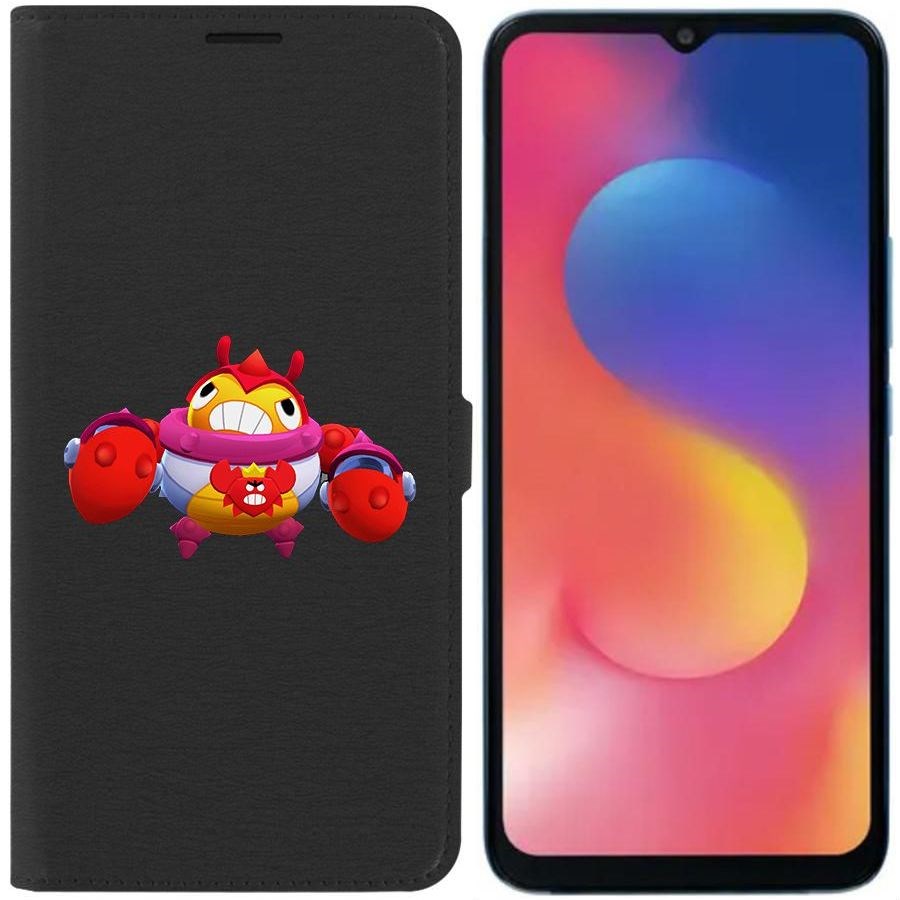 

Чехол-книжка Eco для Infinix Hot 20i Brawl Stars-Краб Тик (черный)