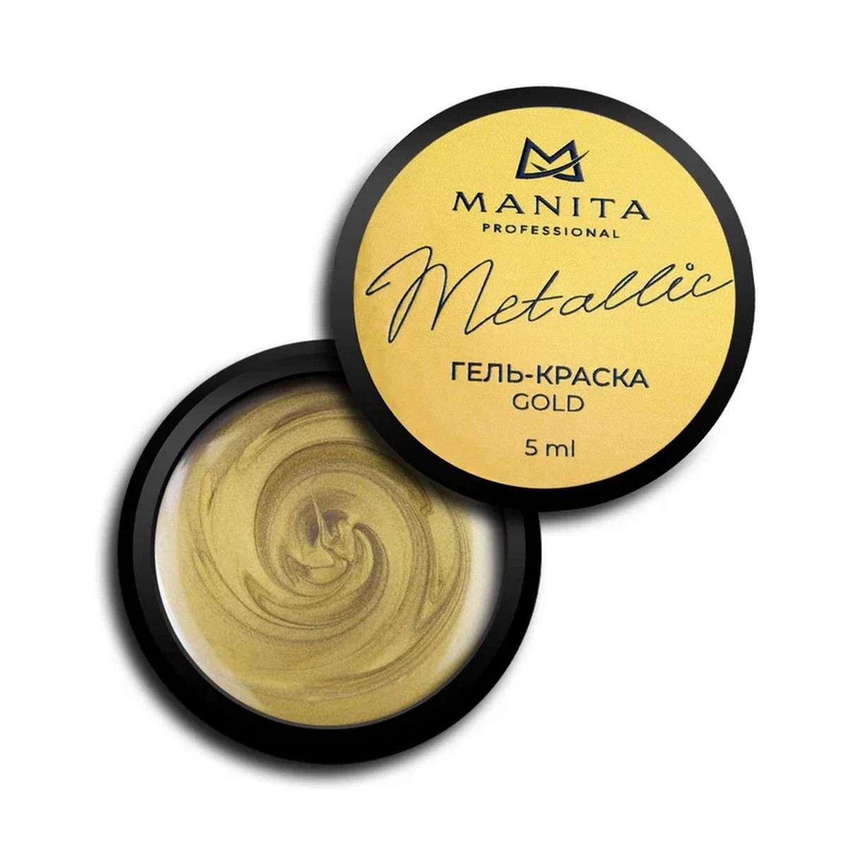 Гель-краска для ногтей Manita с липким слоем Metallic Gold 5 мл