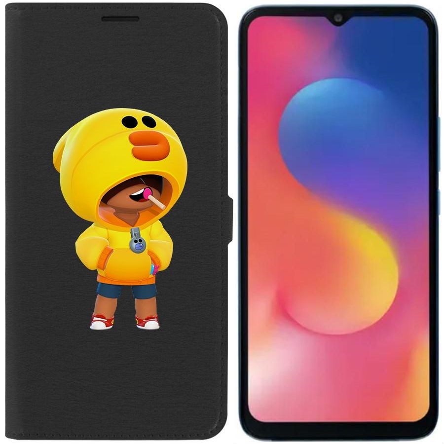 

Чехол-книжка Eco для Infinix Hot 20i Brawl Stars-Леон Салли (черный)