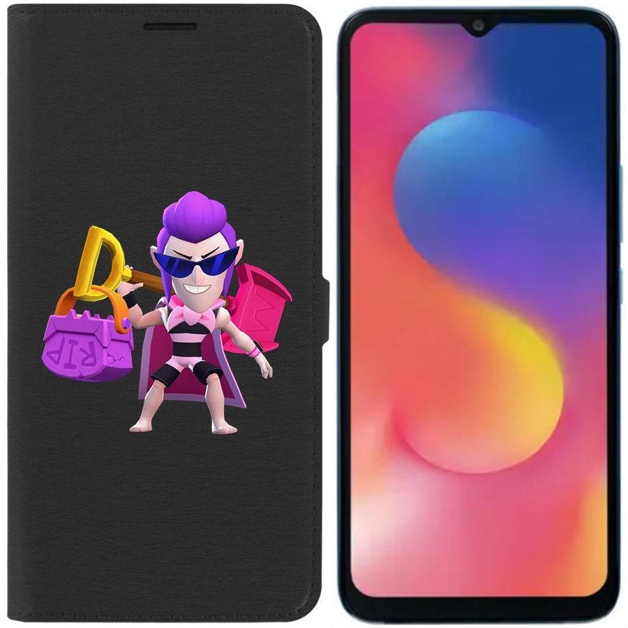 

Чехол-книжка Eco для Infinix Hot 20i Brawl Stars-Пляжный Мортис (черный)