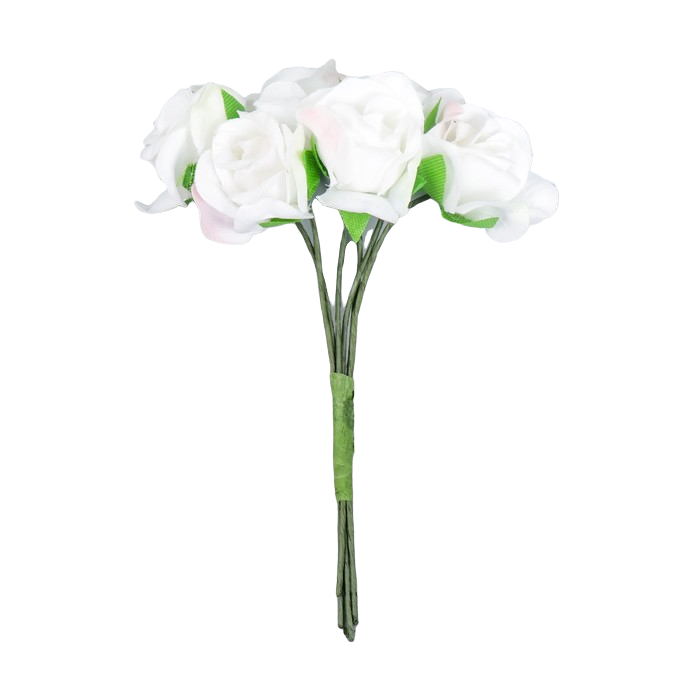 

Цветы для декорирования Роза Вестерленд молочно-белый 1 букет=6 цветов 10 см