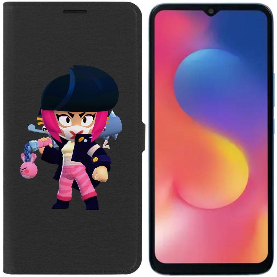 

Чехол-книжка Eco для Infinix Hot 20i Brawl Stars-Ужасная Биби (черный)