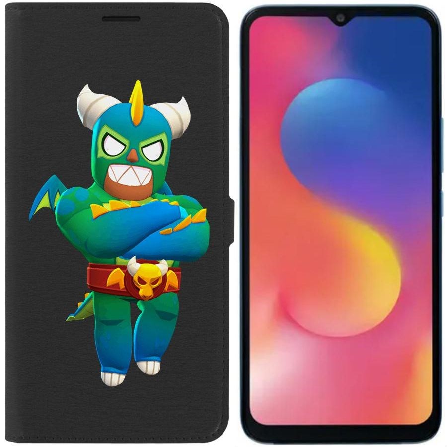 

Чехол-книжка Eco для Infinix Hot 20i Brawl Stars-Эль Дракон Вердозо (черный)