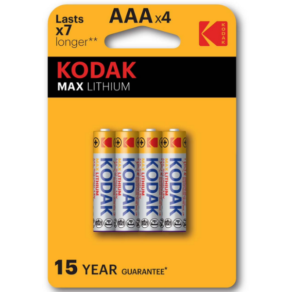 

Батарейка Kodak Fr03 Aaa Bl-4 L92 Max Lithium Sale KODAK арт. 30411524