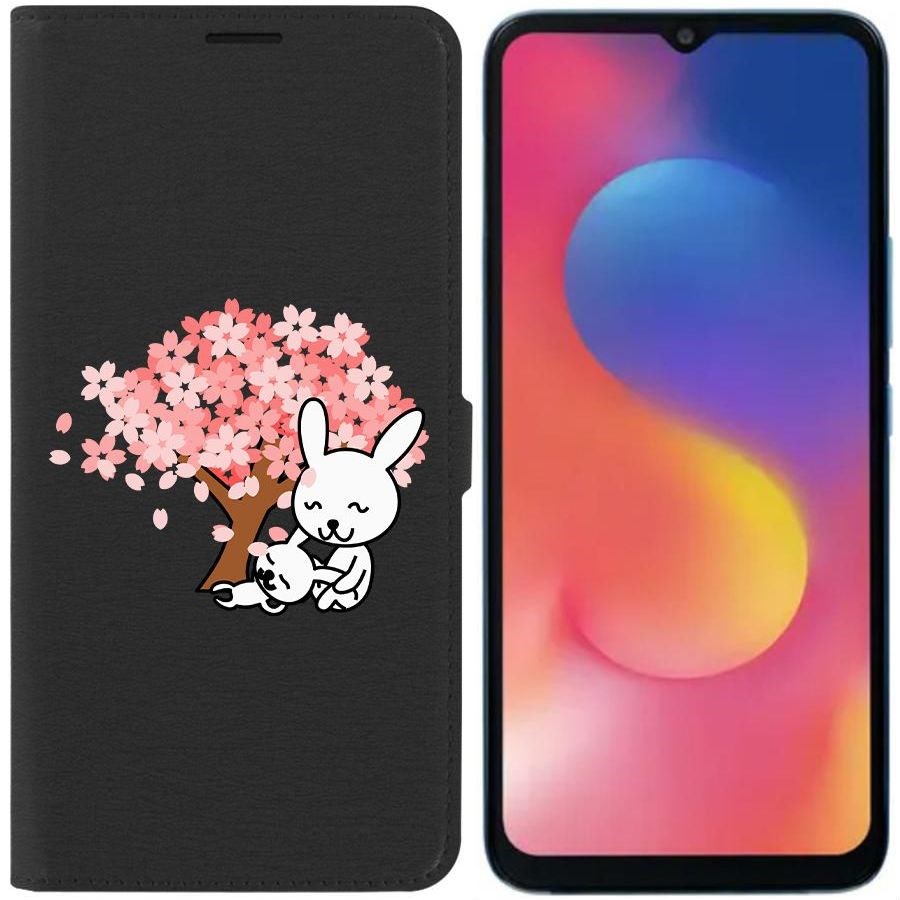 

Чехол-книжка Eco для Infinix Hot 20i Кролики (черный)