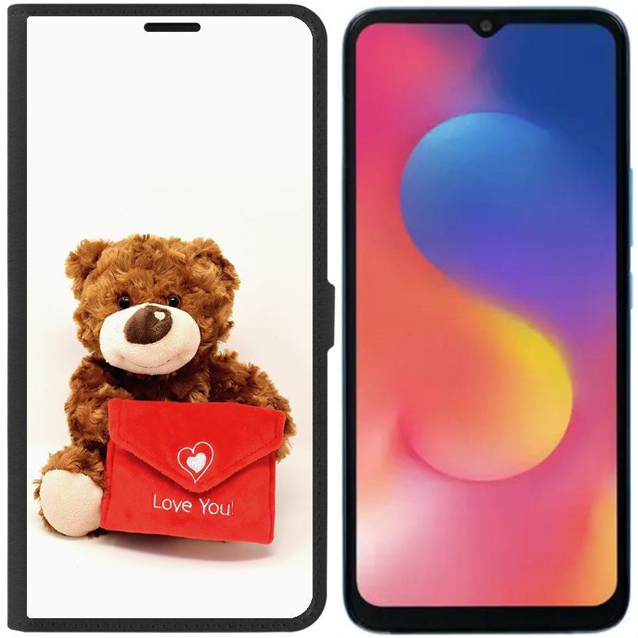 

Чехол-книжка Eco для Infinix Hot 20i Медвежонок тебя любит (черный)