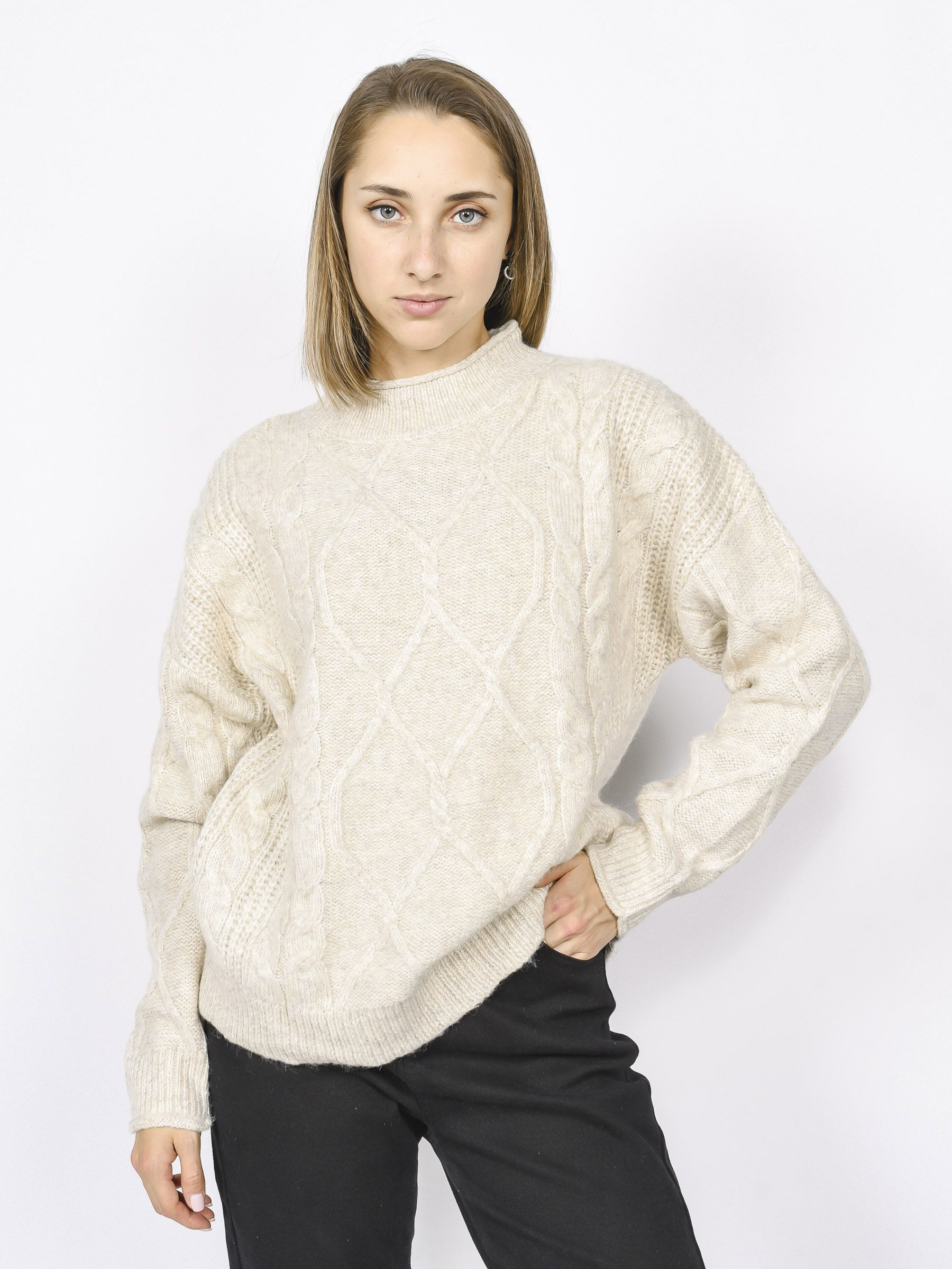 

Свитер женский Cortefiel Wool jumper бежевый M, Wool jumper