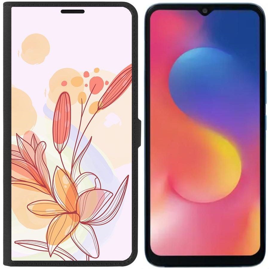 Чехол-книжка Eco для Infinix Hot 20i Фантазия (черный)