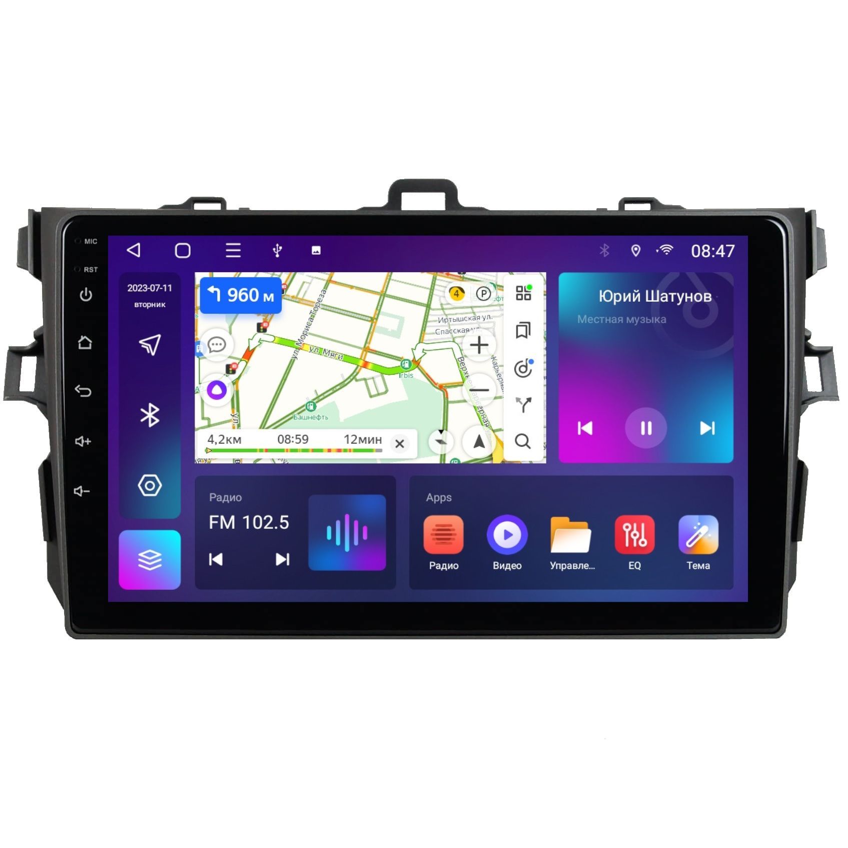 Магнитола EpicAuto T18 Toyota Corolla E150 2006-2012 - Android 13-Память 6+128Gb