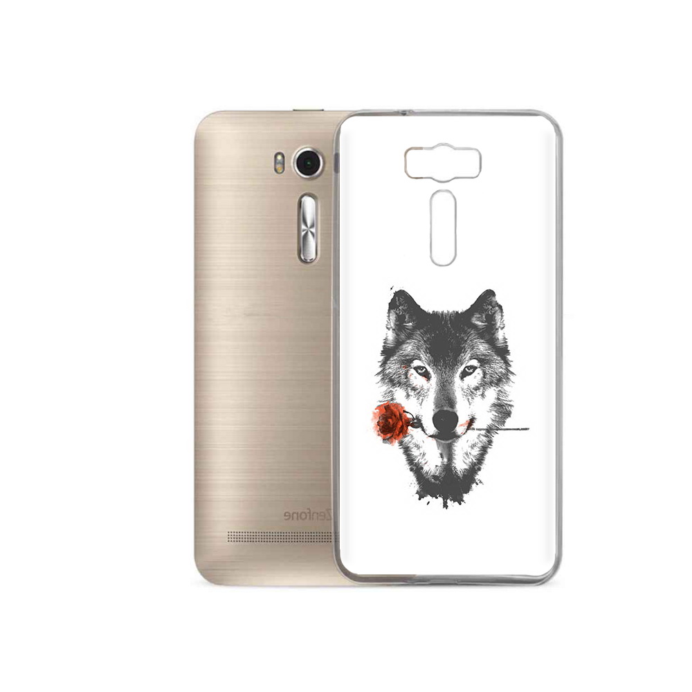 

Чехол MyPads Tocco для Asus ZenFone 2 Laser (ZE500KL) волк с розой, Прозрачный, Tocco