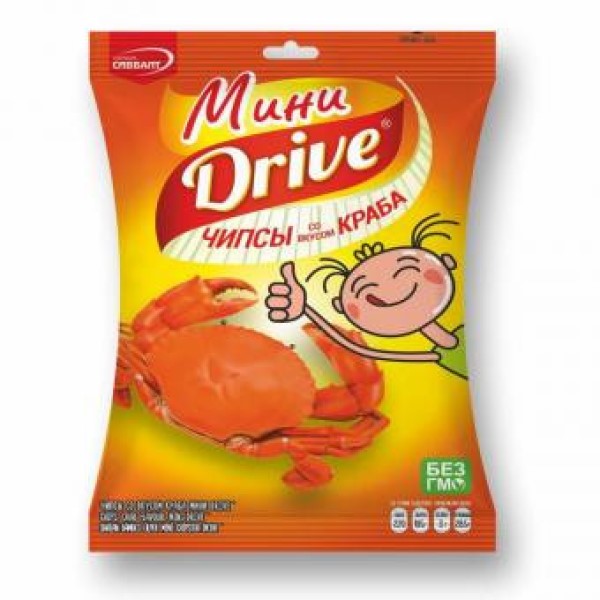 

Чипсы картофельные Drive мини со вкусом краба 55 г