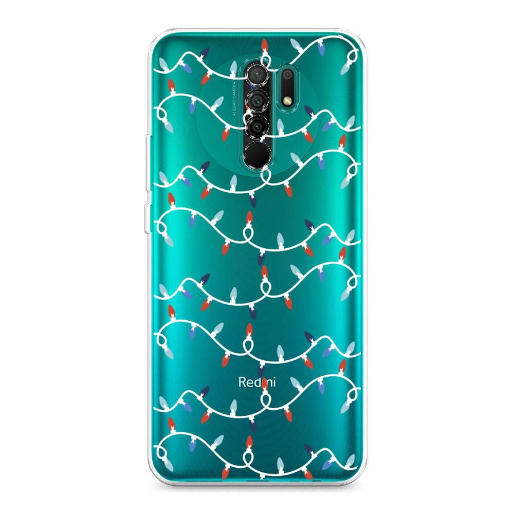 

Чехол для Xiaomi Redmi 9 "Разноцветная гирлянда", Белый;красный;синий, 38350-5
