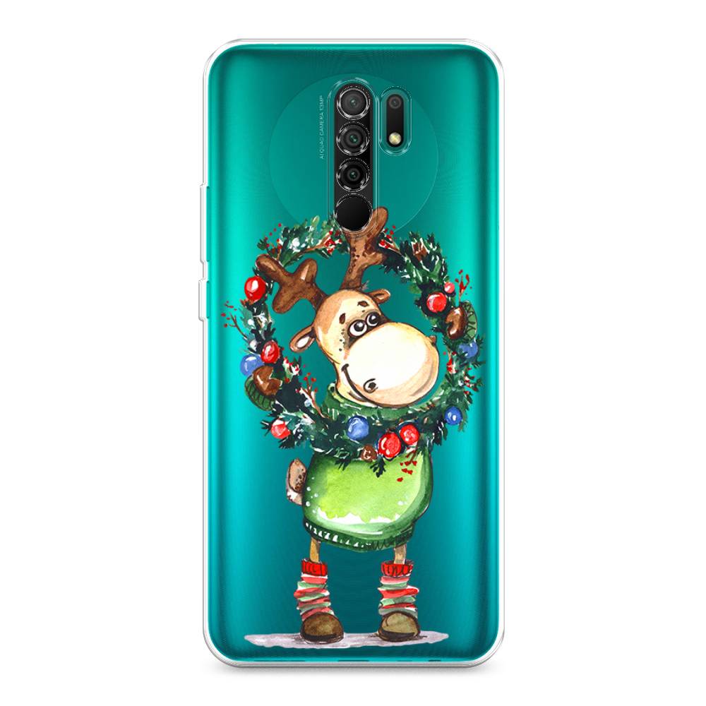

Чехол для Xiaomi Redmi 9 "Олень с новогодним венком", 38350-4