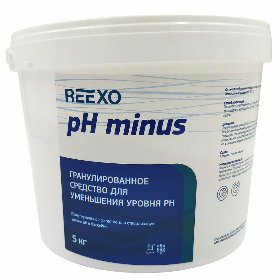 Регулятор pН-минус Reexo pH- быстрорастворимый гранулы ведро 5 кг 171513