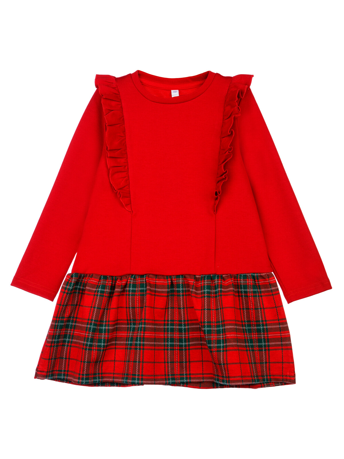 Платье трикотажное для девочек PlayToday, красный,цветной, 98