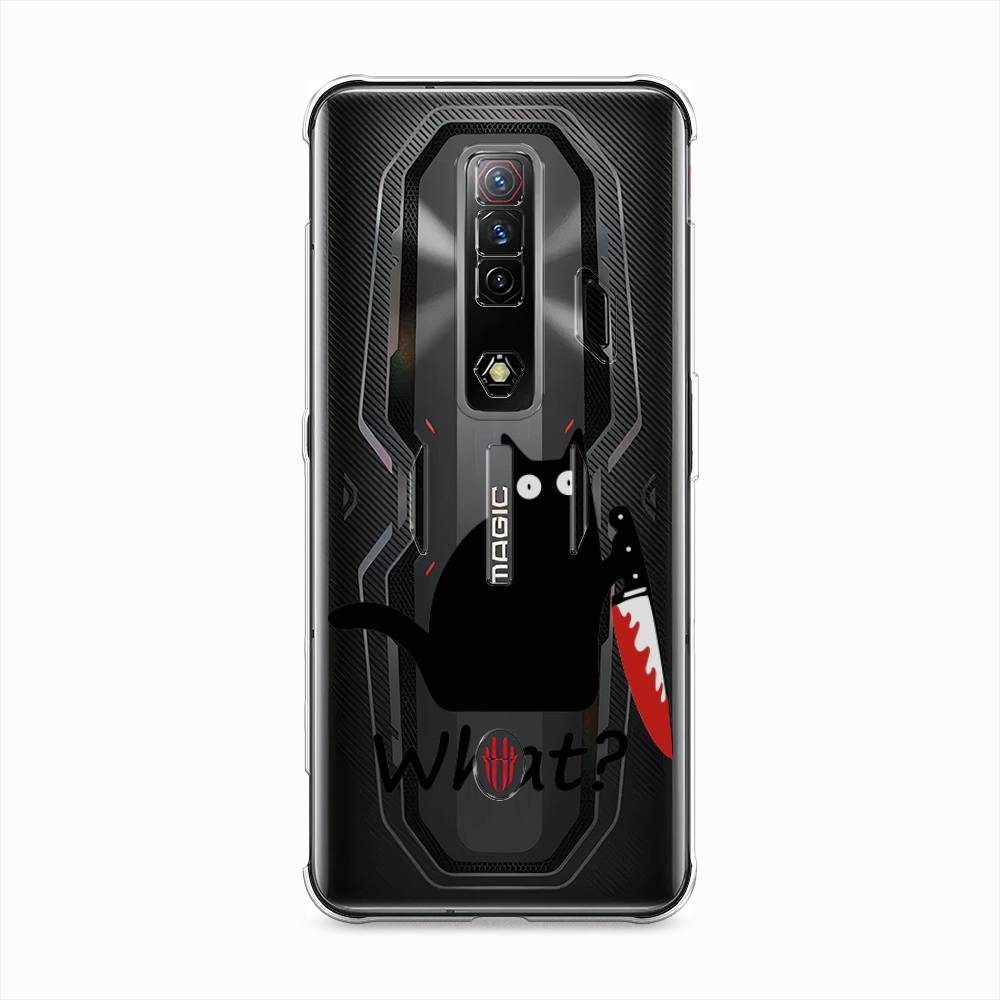 

Чехол на ZTE Nubia Red Magic 7S "Котик с ножом", Черный;красный, 136350-6