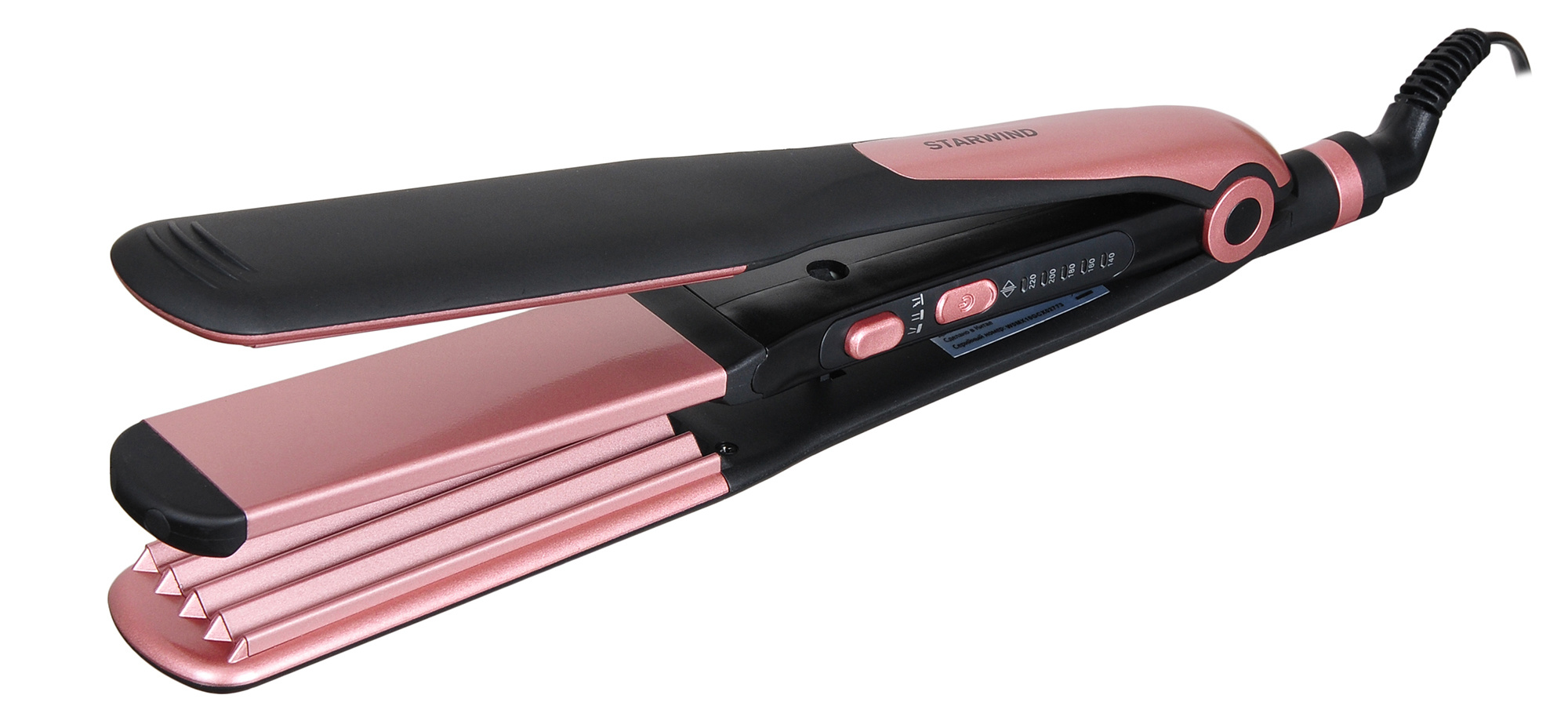 Выпрямитель волоc STARWIND SHC 7050 черный, розовый