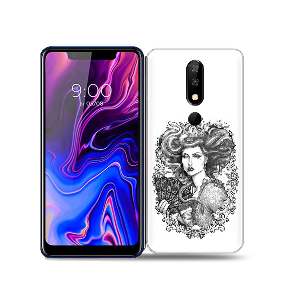 

Чехол MyPads Tocco для BQ 5732L медуза черно белый, Прозрачный, Tocco