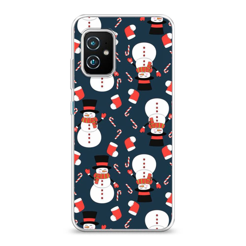 

Чехол Case Place 44450-5 для Asus Zenfone 8 "Синие снеговики", 44450-5