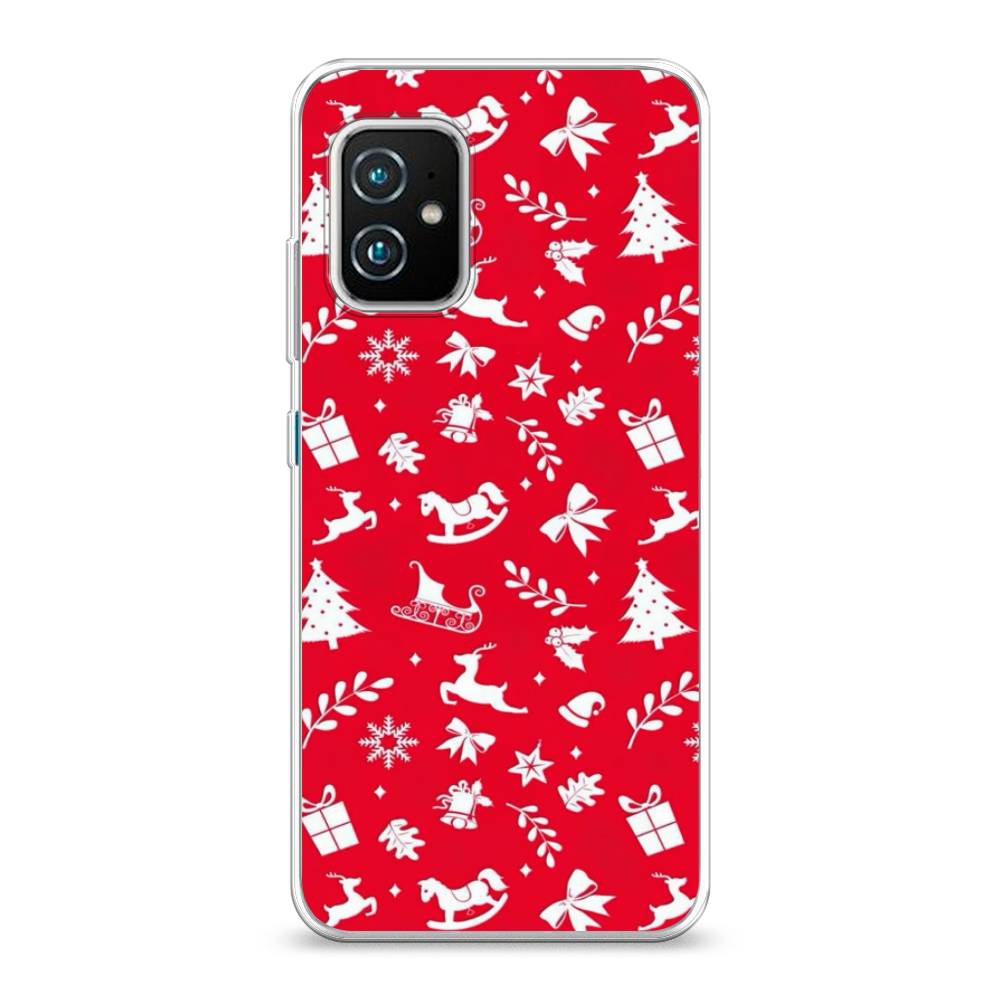 

Чехол Case Place 44450-5 для Asus Zenfone 8 "Красный новогодний фон", 44450-5