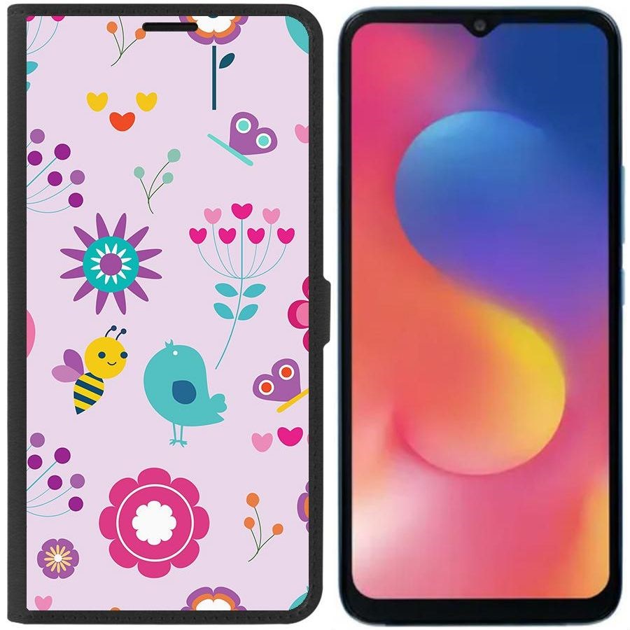 

Чехол-книжка Eco для Infinix Hot 20i Цветочный паттерн 8 (черный)