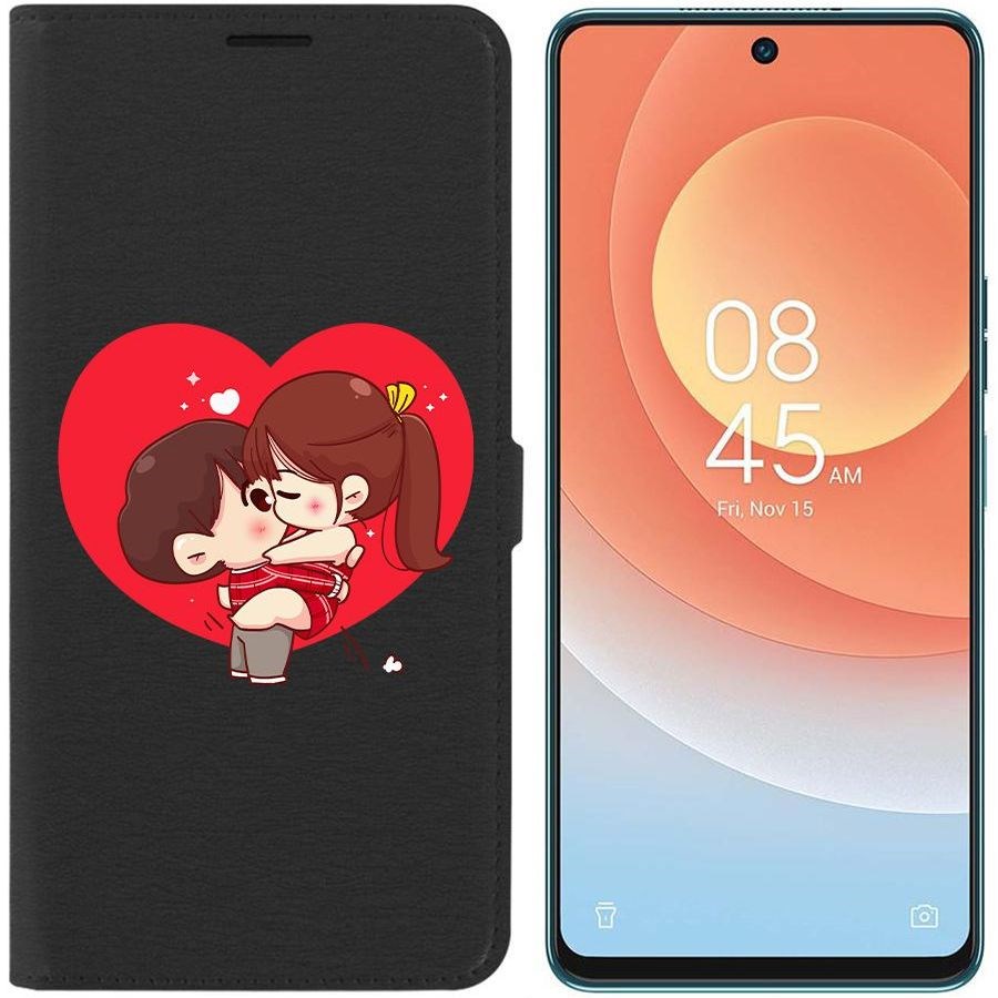 

Чехол-книжка Eco для Tecno Camon 19 Pro Аниме любовь (черный)