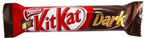 фото Батончик kitkat dark темный шоколад с хрустящей вафлей 40 г kit kat